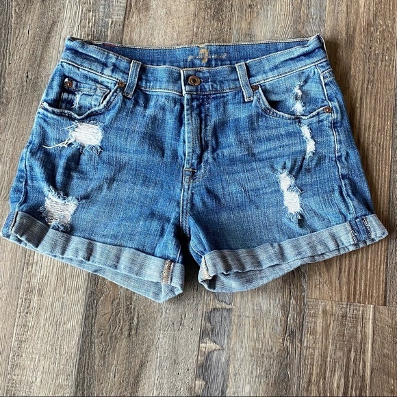 7 for All Mankind Jean Shorts - Picture 1 of 15